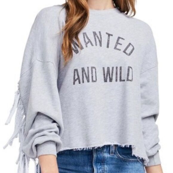 Wildfox NWT Sz XS Wanted And Wild fringe sweatshirt - Picture 2 of 6